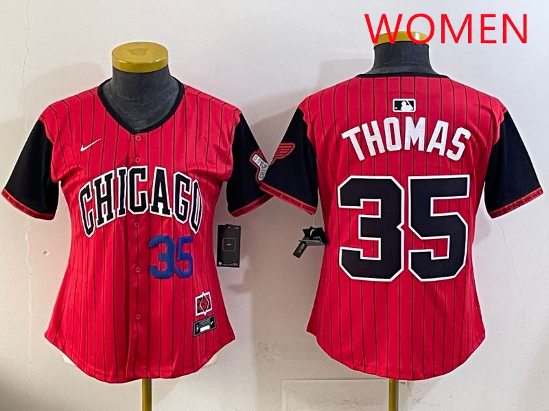 Women 2025 Chicago White Sox #35 Thomas Red Joint Name Nike MLB Jersey style 3->washington redskins->NFL Jersey